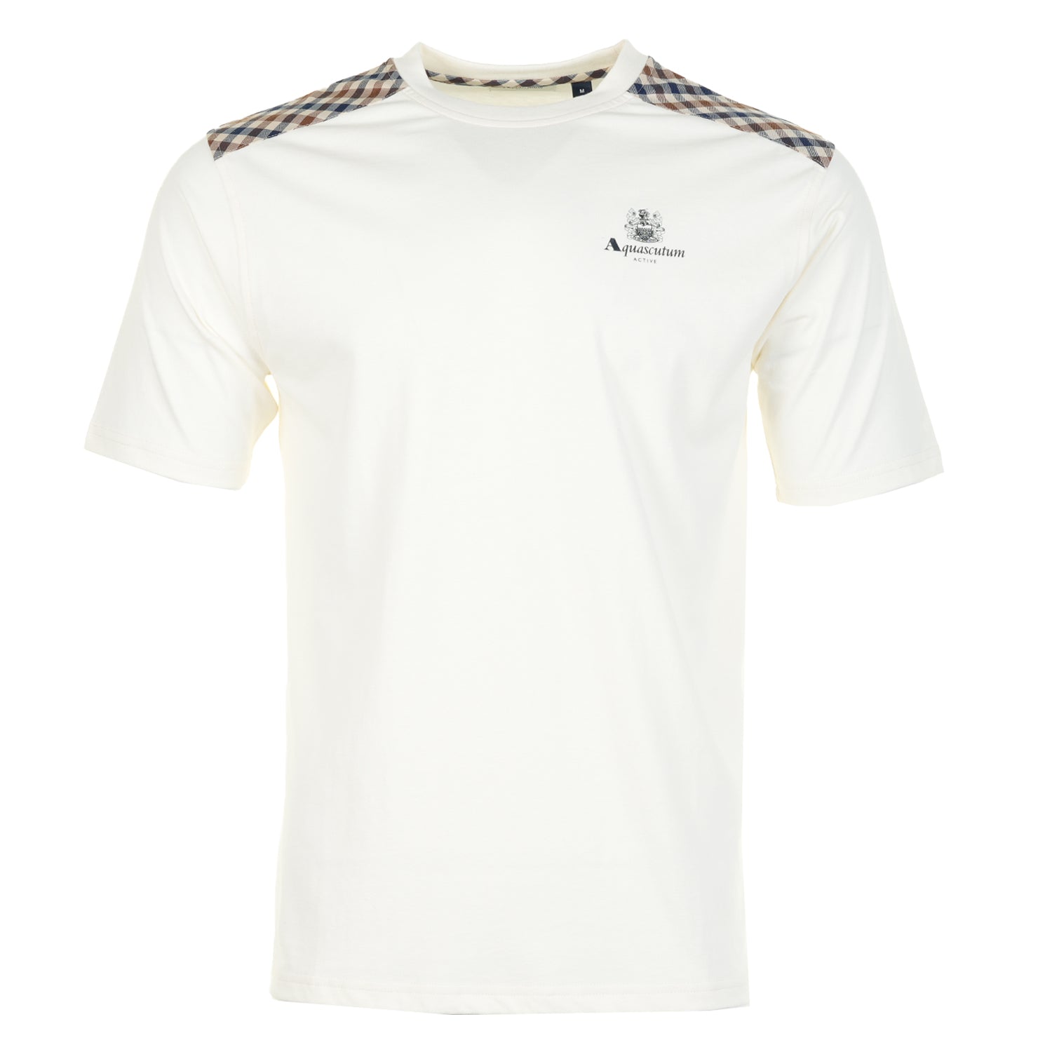 Active Shoulder Club Check T Shirt Old White