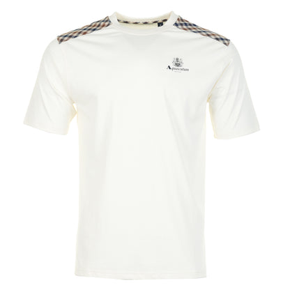 Active Shoulder Club Check T Shirt Old White