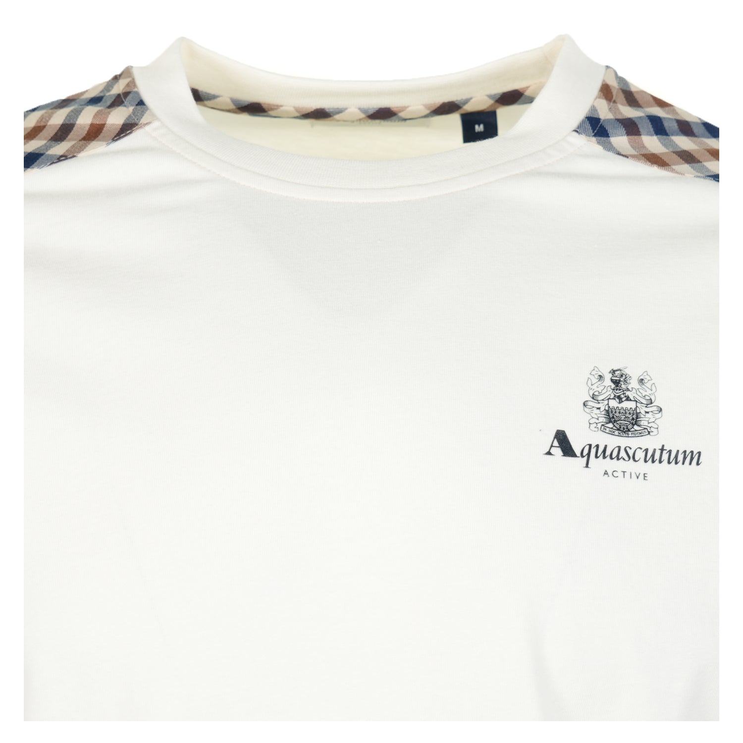 Active Shoulder Club Check T Shirt Old White