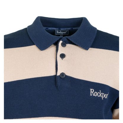 Aravon 7GG Striped Knit Polo Stone