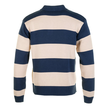 Aravon 7GG Striped Knit Polo Stone