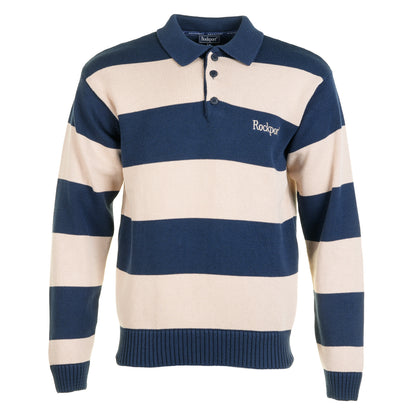 Aravon 7GG Striped Knit Polo Stone