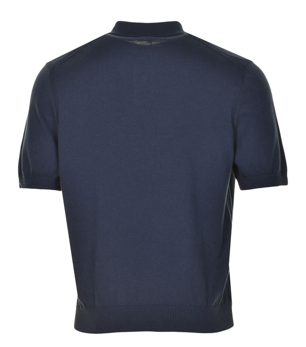 Asac Knitted Short Sleeve Polo Dark Blue