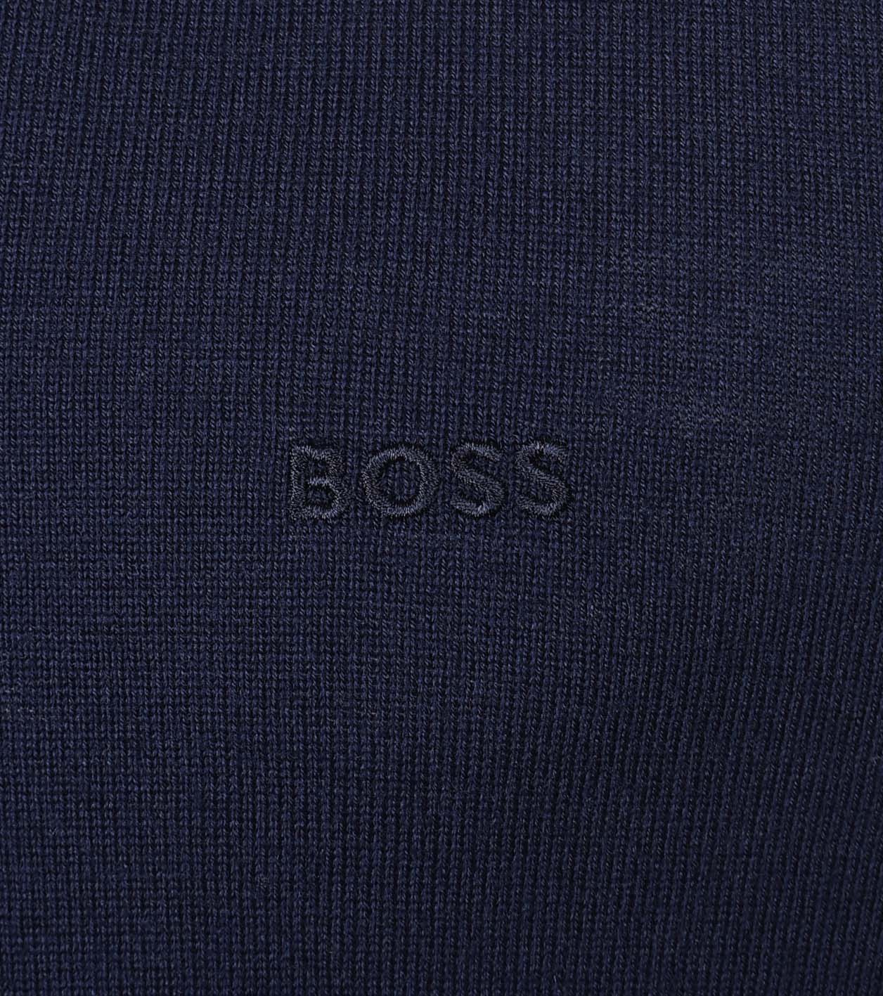 Avac Knitted Long Sleeve Polo Shirt Dark Blue
