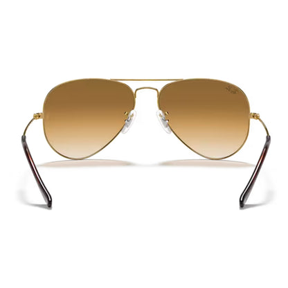 Back of the Ray Ban Aviator Large Metal Sunglasses - Gold/Brown Gradient