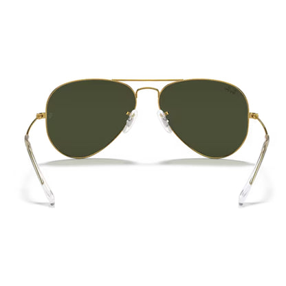rear of ray-ban Aviator Large Metal Gold / Green