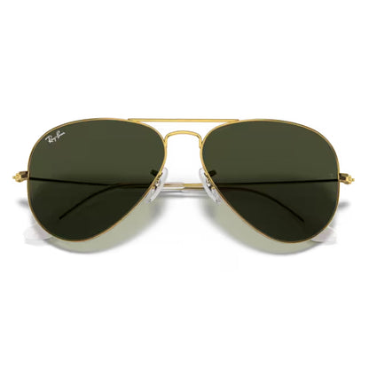 Aviator Large Metal Gold / Green