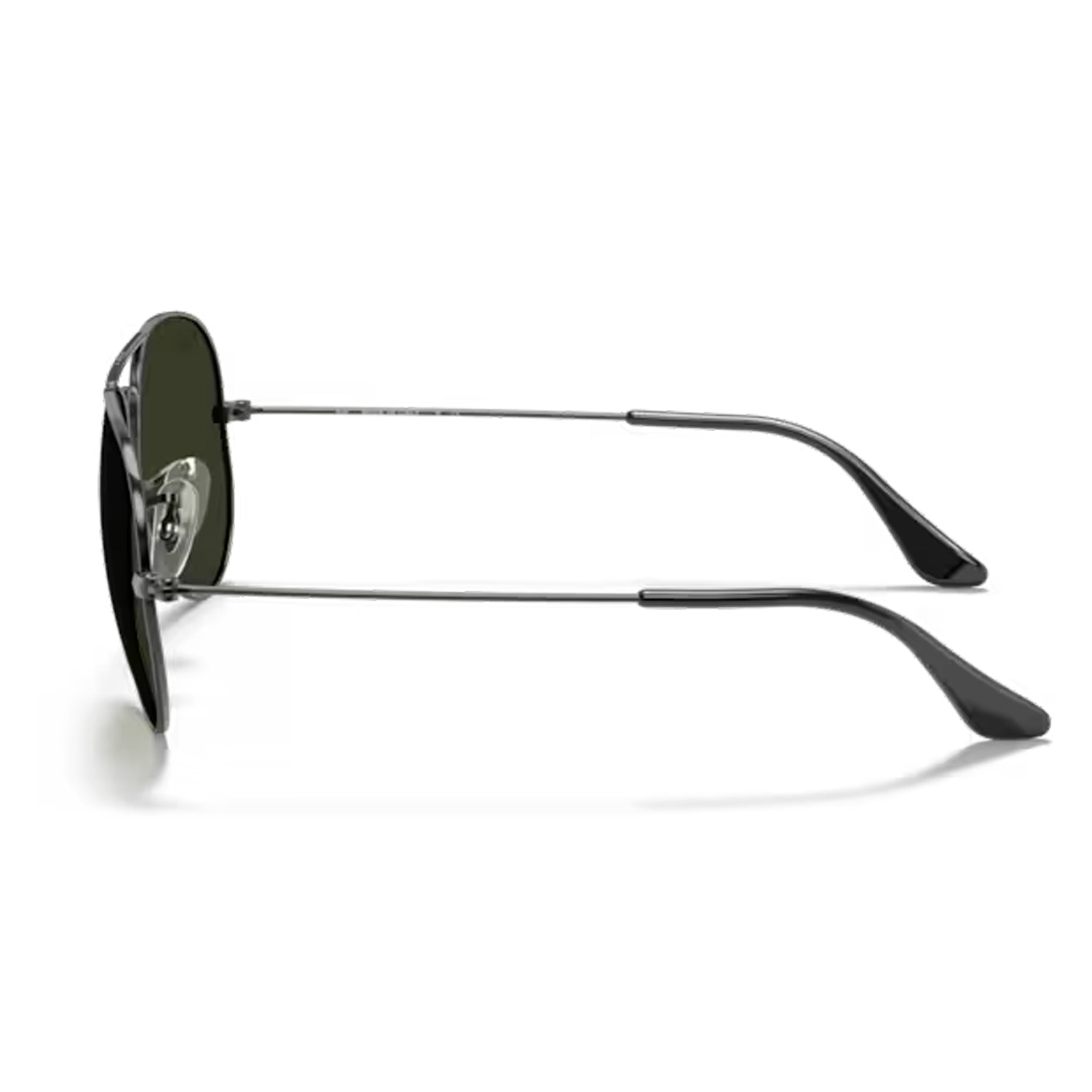 side image of the ray-ban Aviator Large Metal Gunmetal / Green
