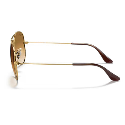 Side image of the ray ban Aviator Large Metal Sunglasses - Gold/Brown Gradient