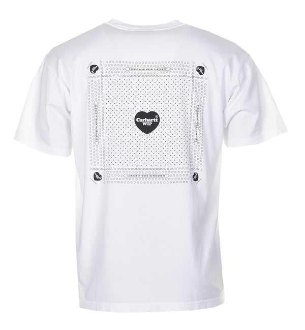 Short Sleeve Heart Bandana T Shirt White
