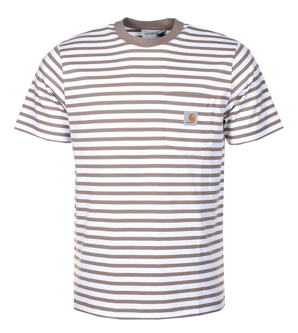 Seidler Pocket Stripe T Shirt Branch / White