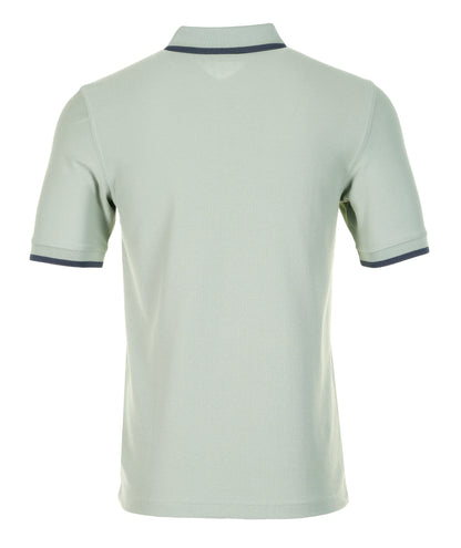 Crepe Pique Zip Neck Polo Shirt Bayleaf