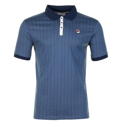 BB1 Classic Vintage Striped Polo Shirt Vintage Indigo Gardenia Navy