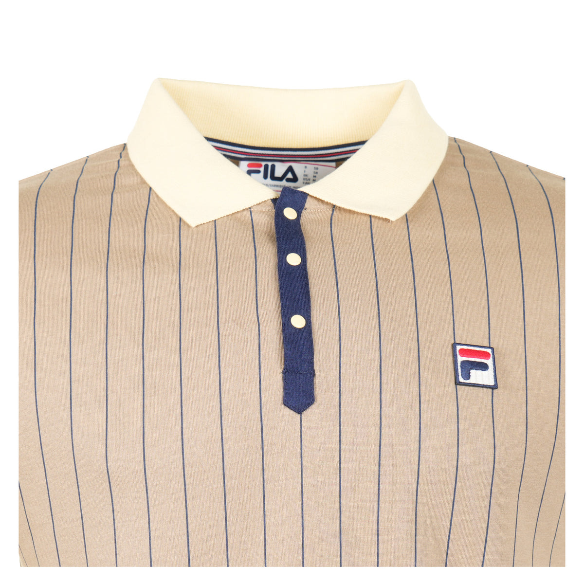 BB1 Classic Vintage Striped Polo Shirt Chinchilla Double Cream