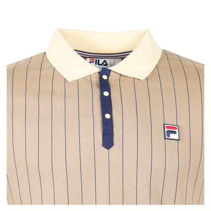 BB1 Classic Vintage Striped Polo Shirt Chinchilla Double Cream
