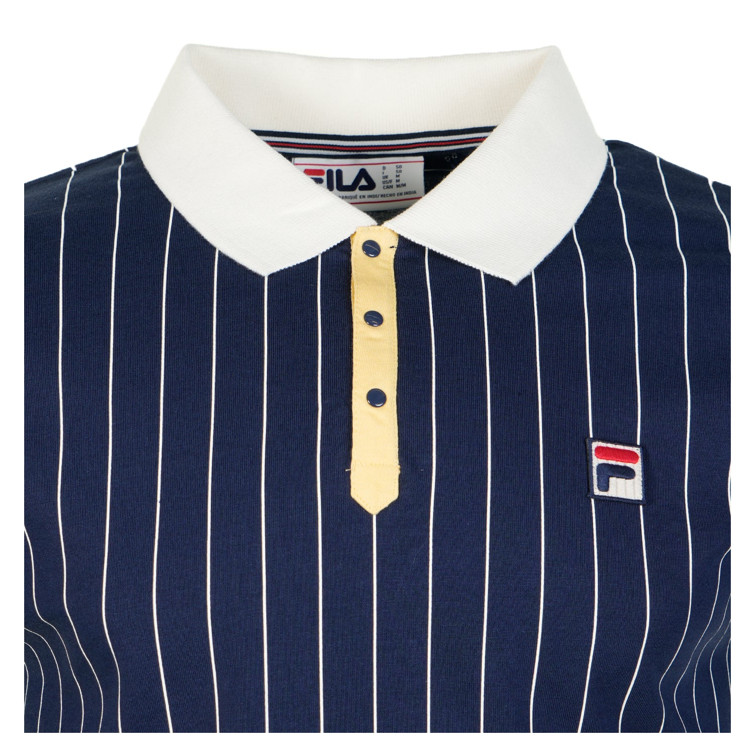 BB1 Classic Vintage Striped Polo Shirt Navy Raffia Gardenia
