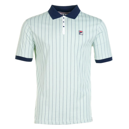 Fila BB1 Classic Vintage Striped Polo Shirt Surf Spray