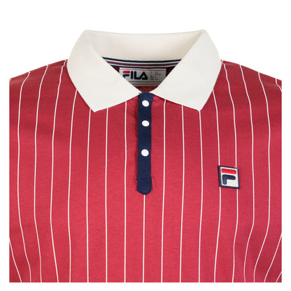 BB1 Classic Vintage Striped Polo Shirt Garnet