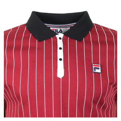 BB1 Classic Vintage Striped Polo Shirt Sun Dried Tomato Black White
