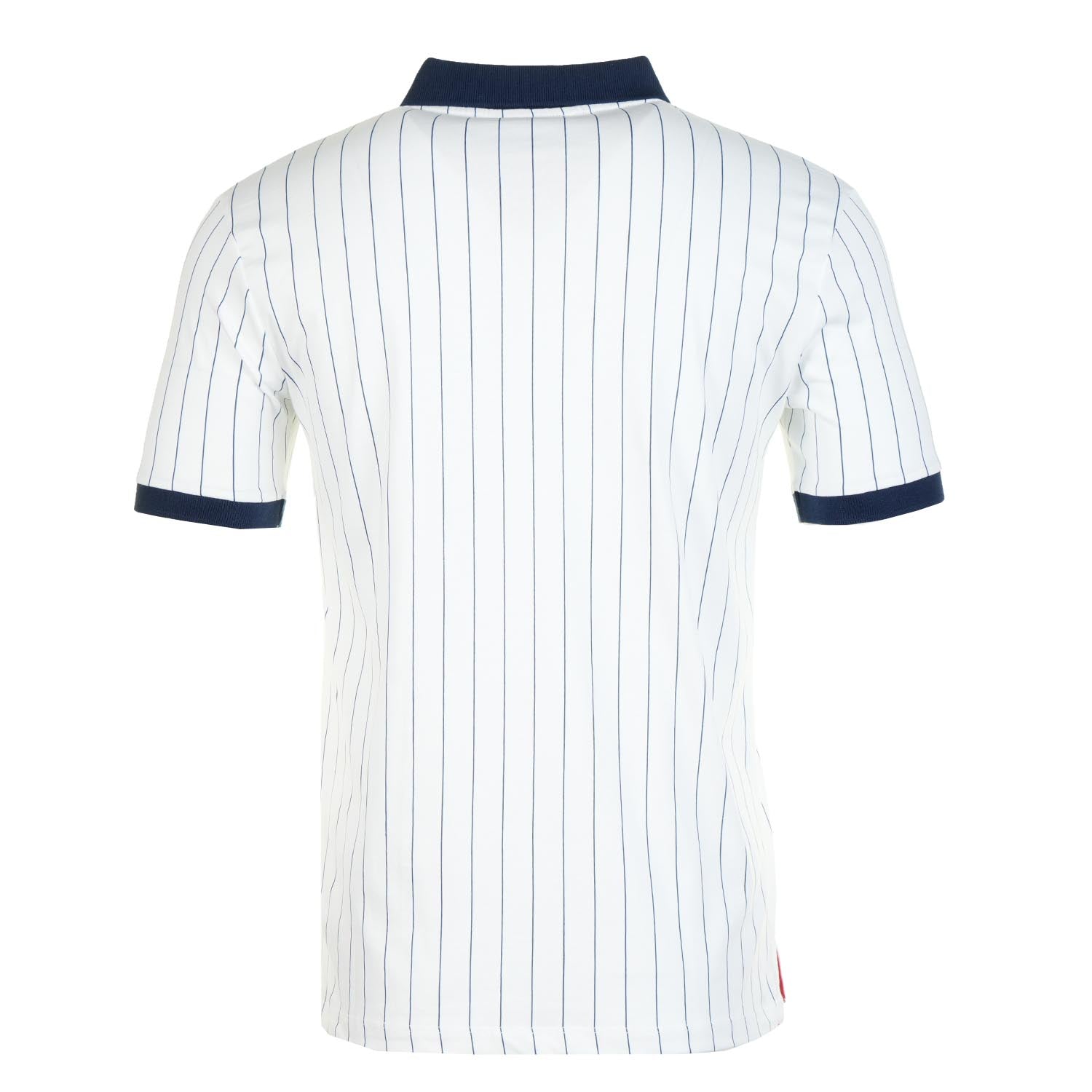 BB1 Classic Vintage Striped Polo Shirt White Navy Red
