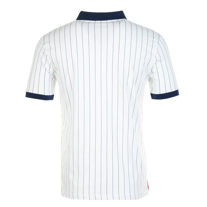 BB1 Classic Vintage Striped Polo Shirt White Navy Red