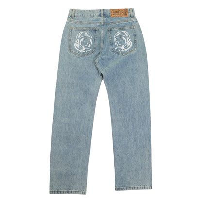 Arch Logo Denim Pants Light Wash Blue