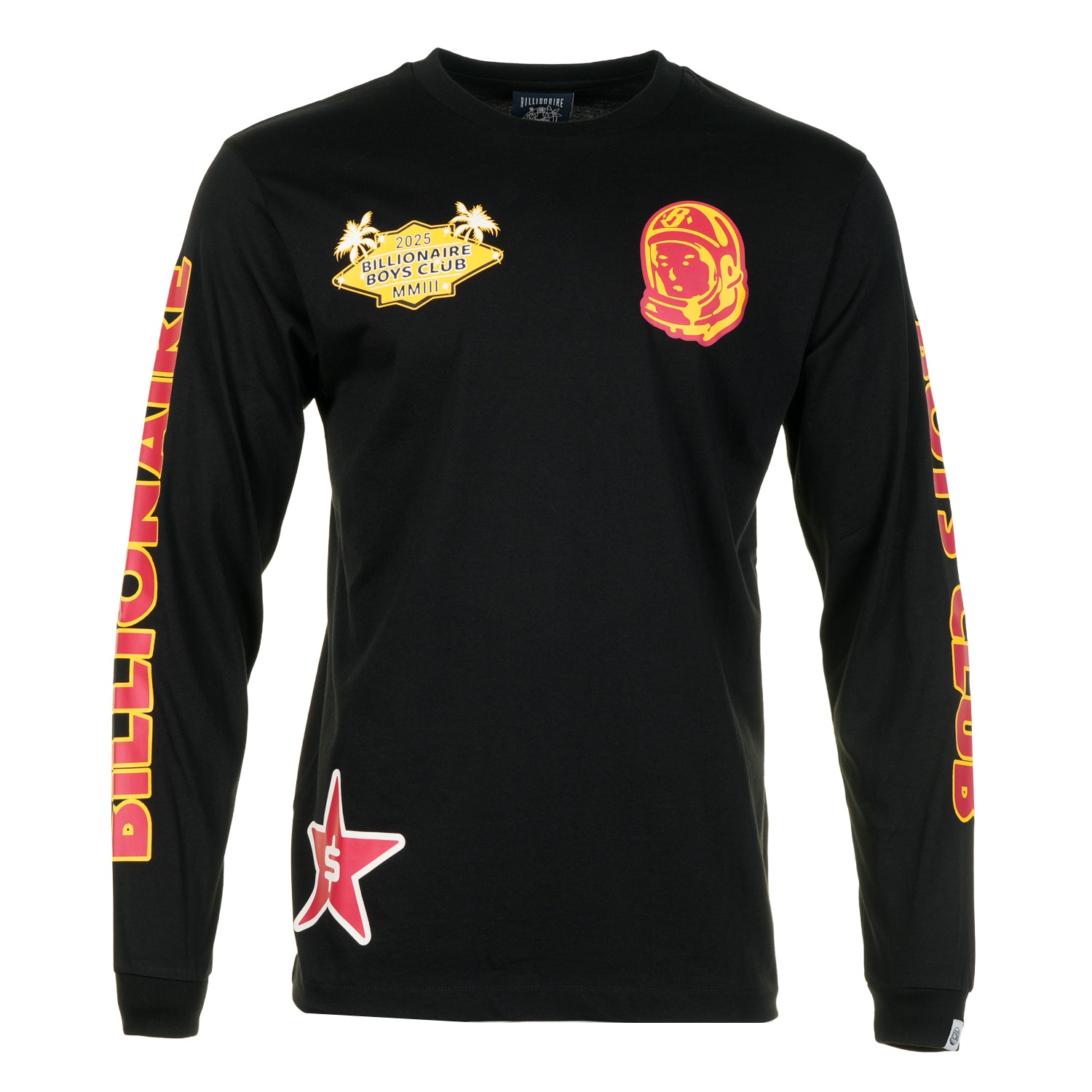 Multi Graphic Long Sleeve T Shirt Black