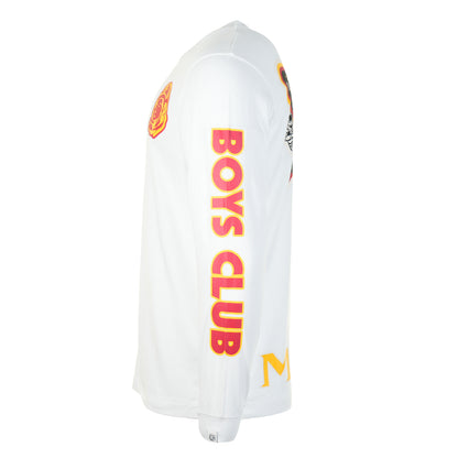 Multi Graphic Long Sleeve T Shirt White