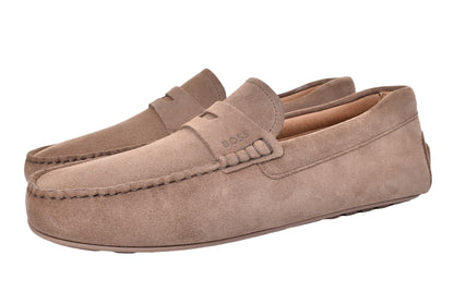 Noel Moccasin Suede Driver Shoe Medium Beige