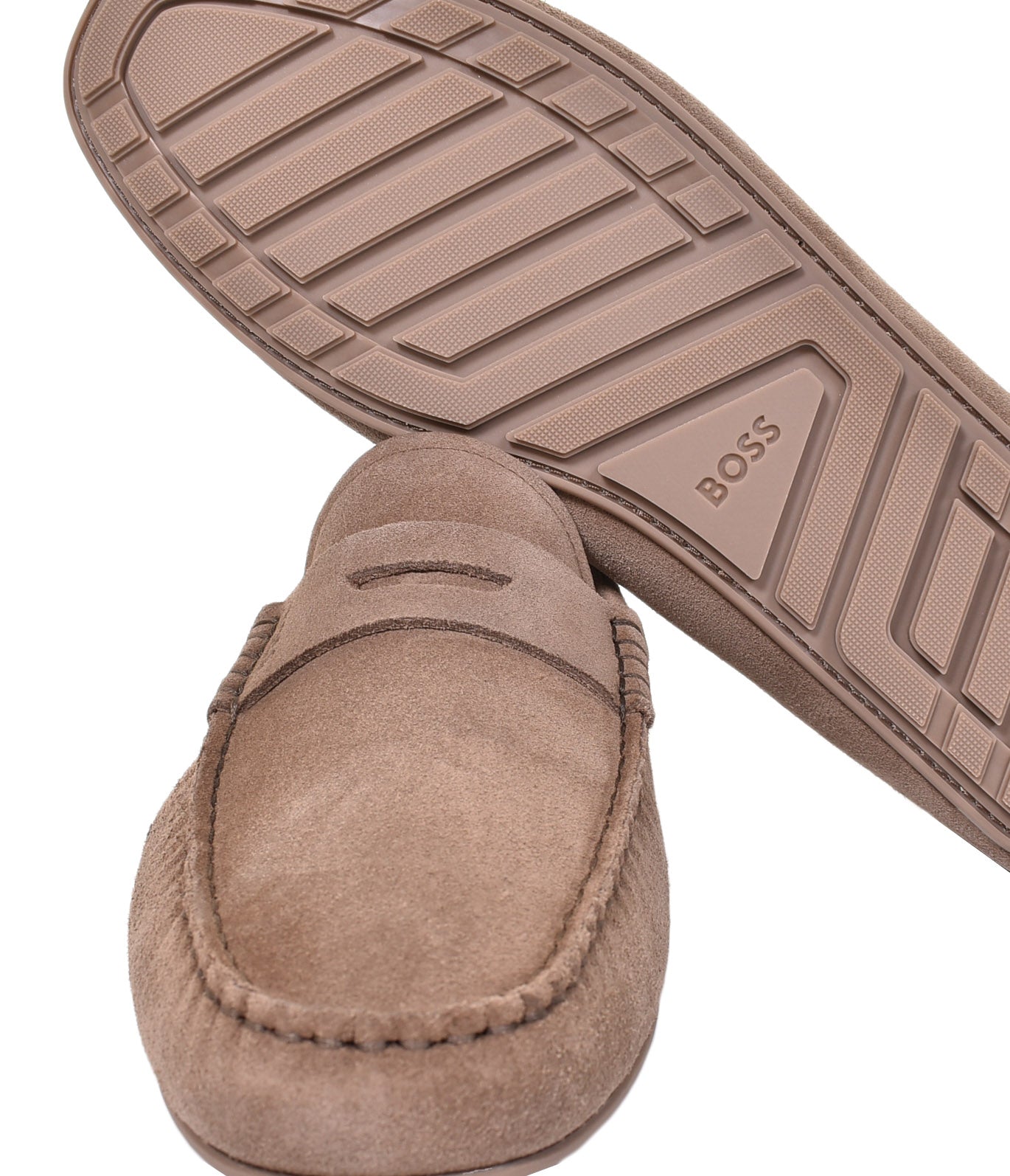 Noel Moccasin Suede Driver Shoe Medium Beige