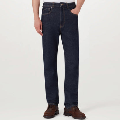 A man wearing a pair of Belstaff B69 Indigo Regular Jeans