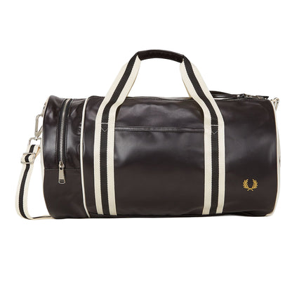 fred perry Classic Barrel Bag Black Ecru