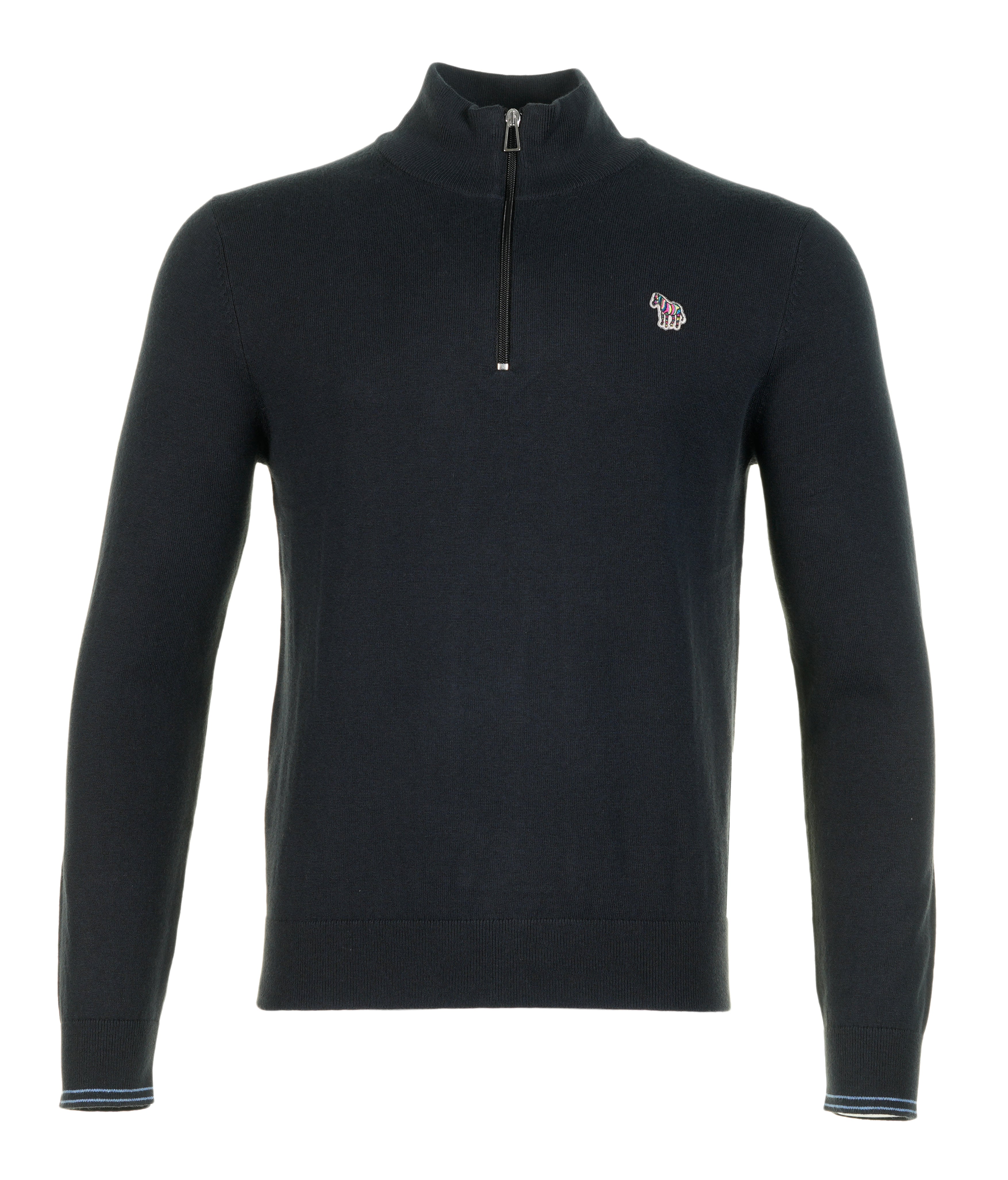 Knitted Zebra Quarter Zip Black