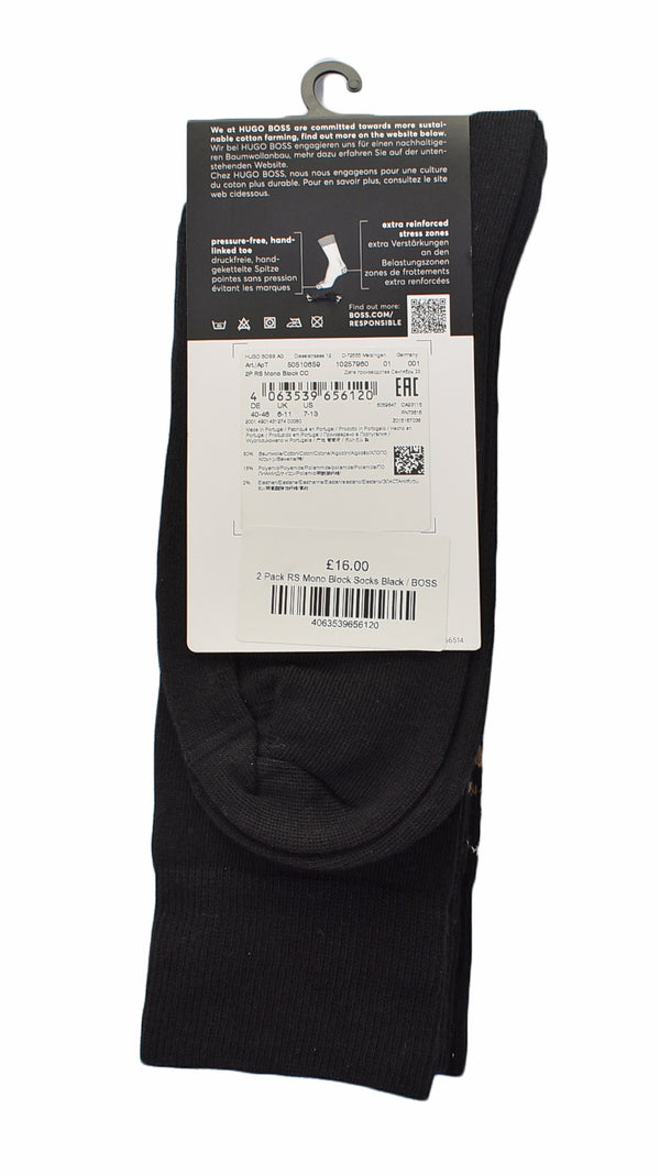 2 Pack RS Mono Block Socks Black