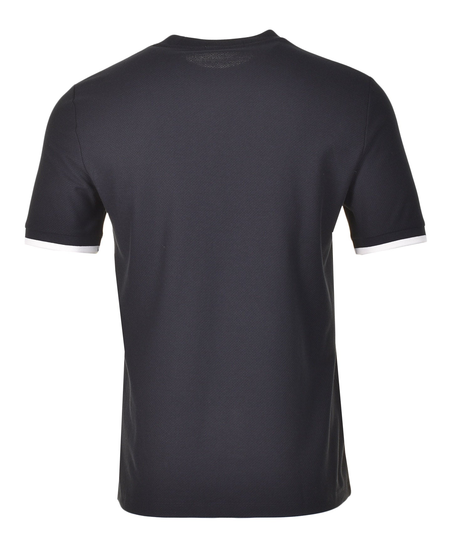 Tipped Cuff Pique T Shirt Black