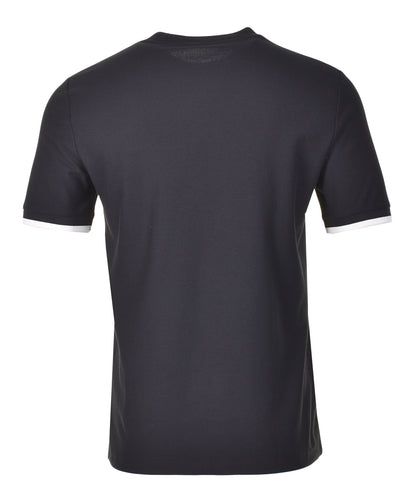 Tipped Cuff Pique T Shirt Black