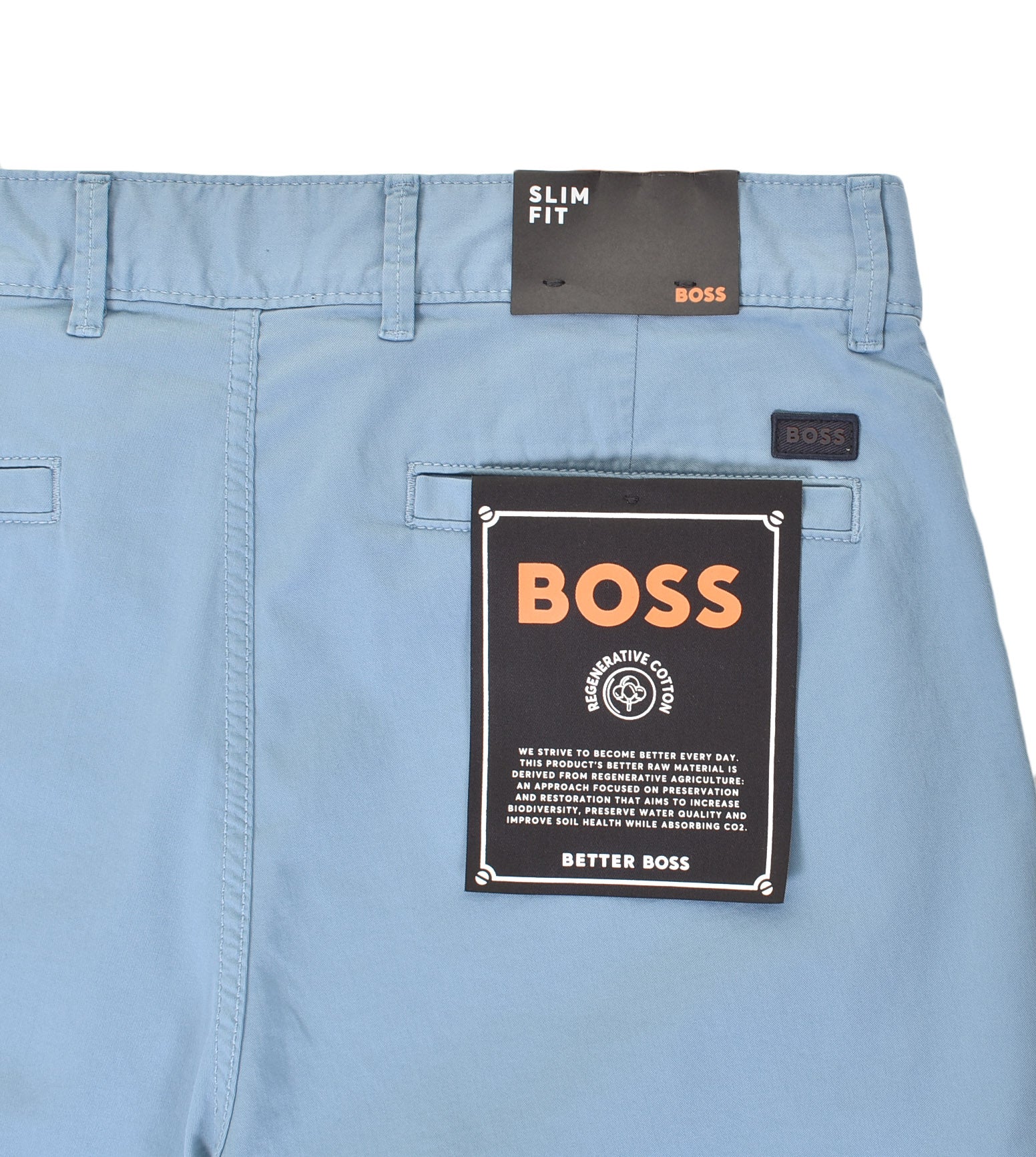 Chino Slim Shorts Open Blue