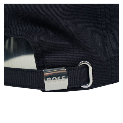 Bold Logo Print Cap Cotton Twill Navy