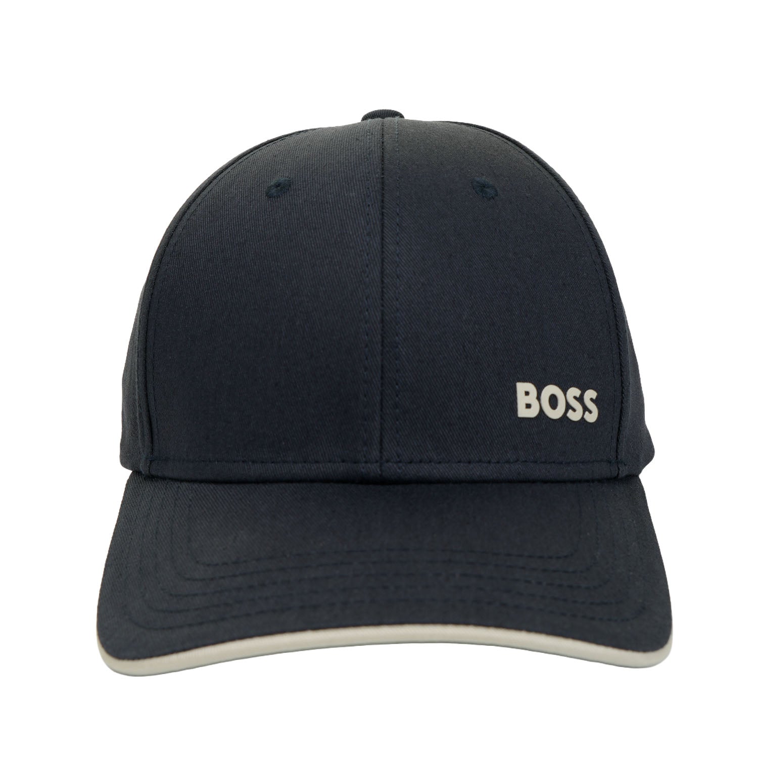 Bold Logo Print Cap Cotton Twill Navy