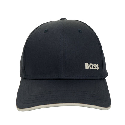 Bold Logo Print Cap Cotton Twill Navy