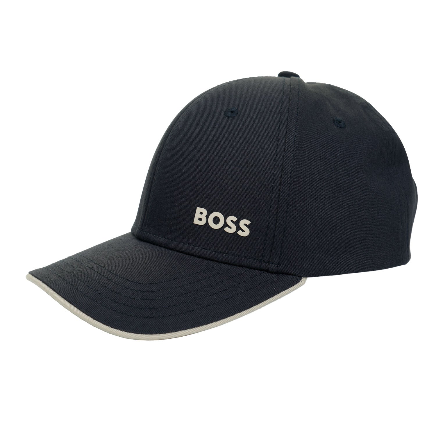 Bold Logo Print Cap Cotton Twill Navy