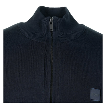 Kanozip Knitted Cardigan Jacket Navy