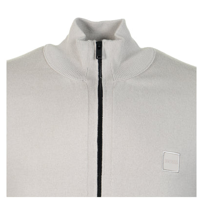 Kanozip Knitted Cardigan Jacket Light Beige