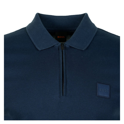 Passerzip Short Sleeve Polo 464 Open Blue