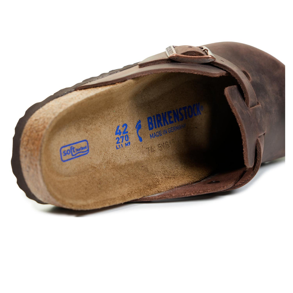 Birkenstock Boston BS Habana Brown Oiled Leather Clogs 42 Narrow Mens 9 L11 Men main image 2