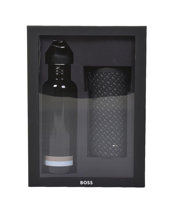 Stainless Steel Water Bottle Gift Set Black