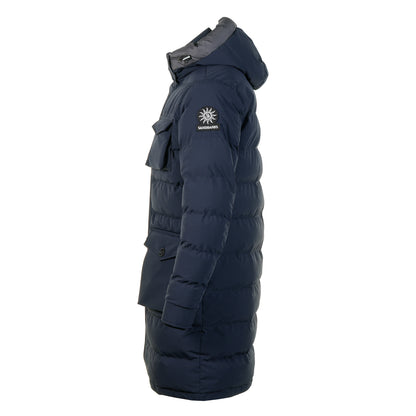 Branksome Long Puffer Jacket Navy