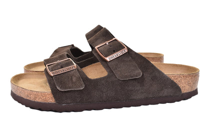 pair of Birkenstock Arizona Sandals LEVE Mocca Suede