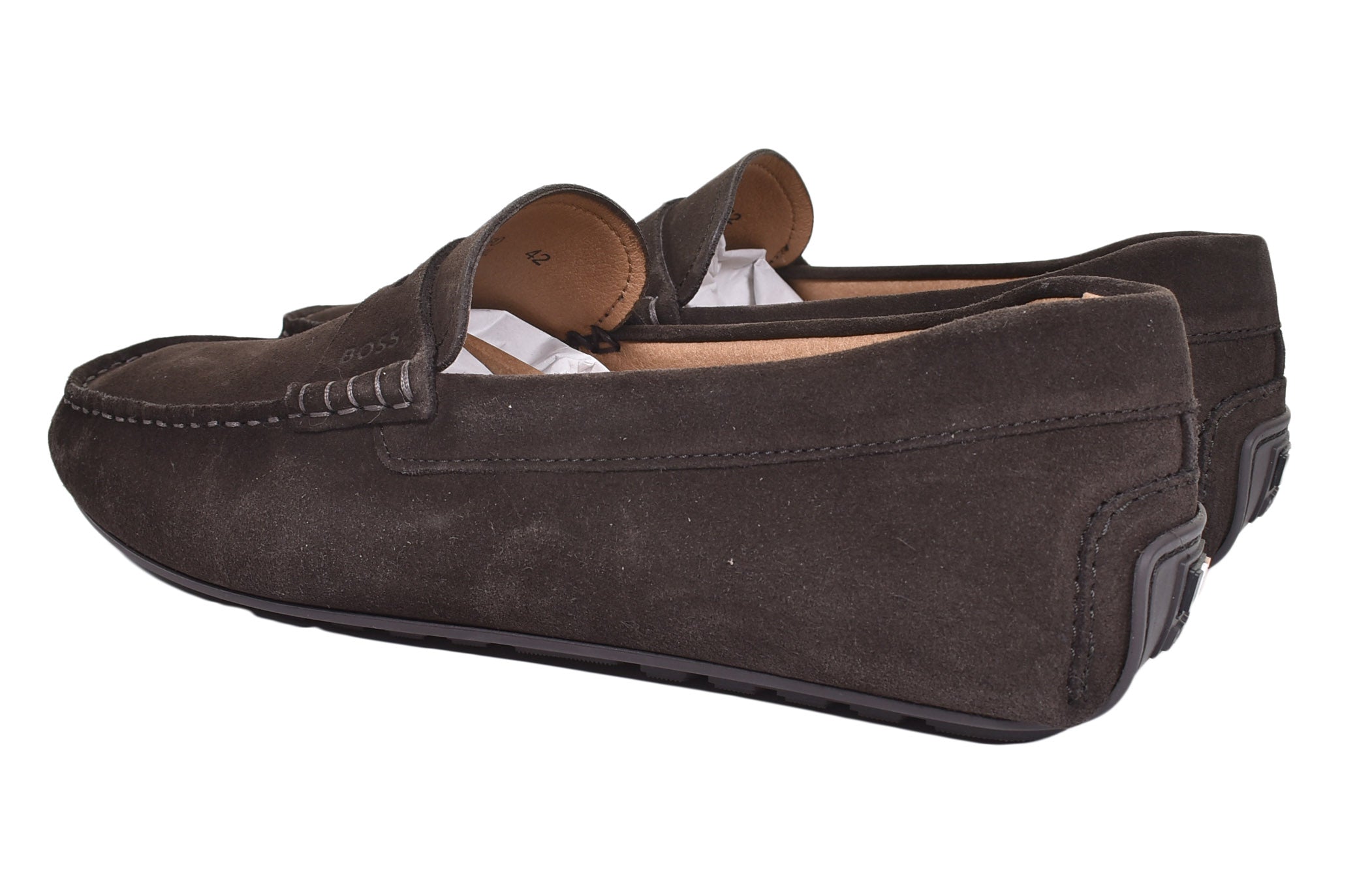 Noel Moccasin Suede Driver Shoe Dark Brown
