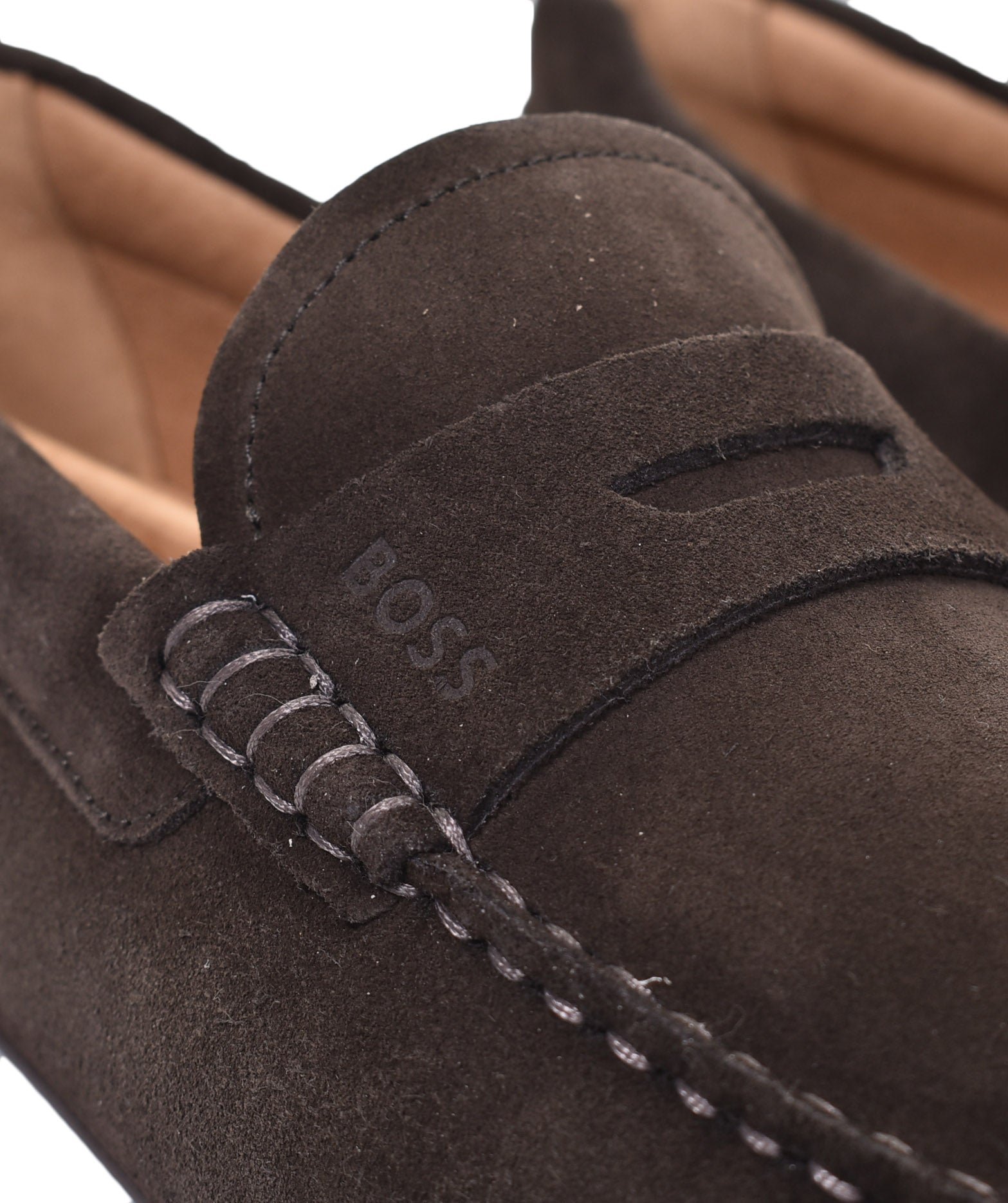 Noel Moccasin Suede Driver Shoe Dark Brown